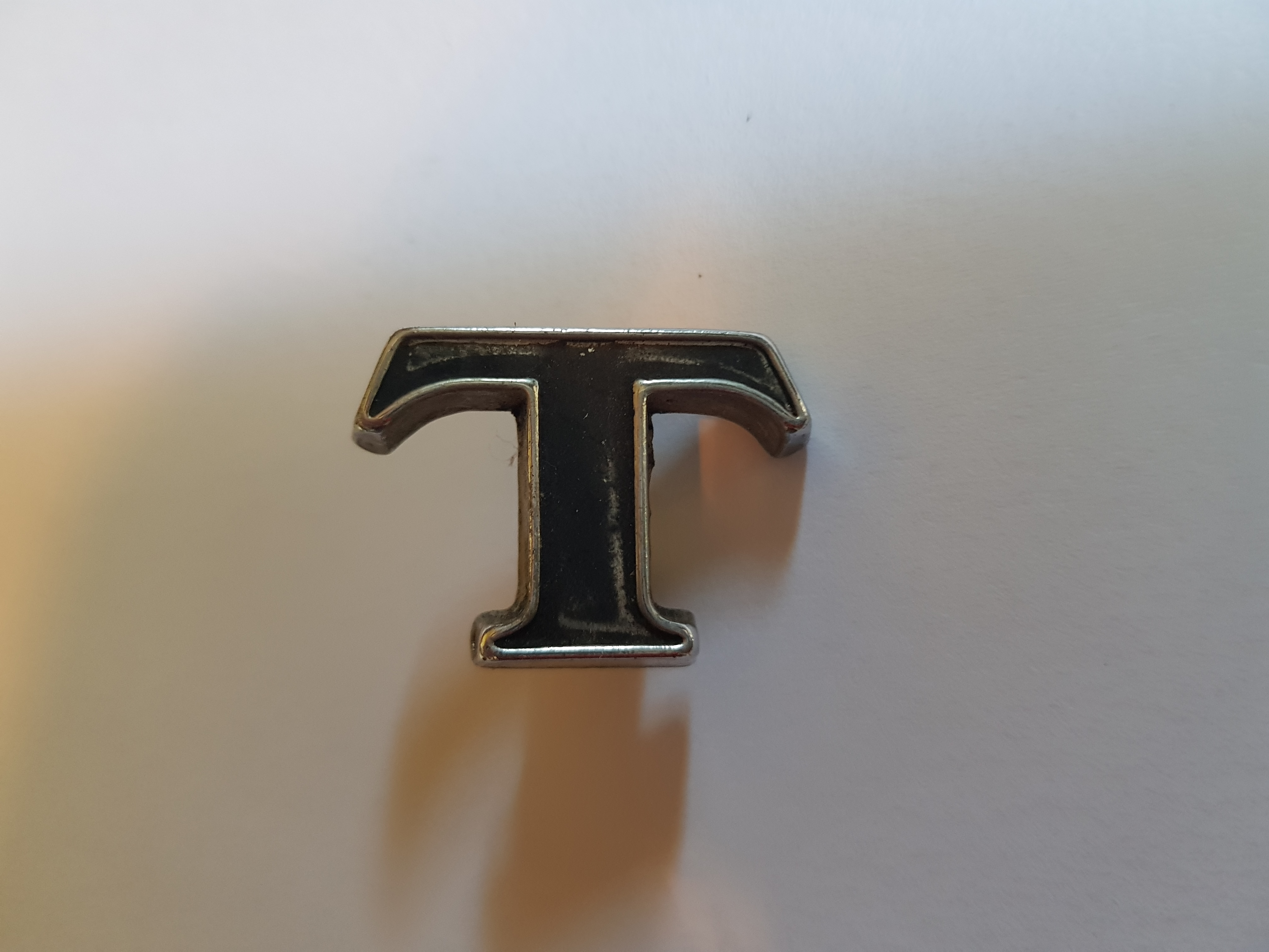 'T' Boot Letter Badge, Salvaged