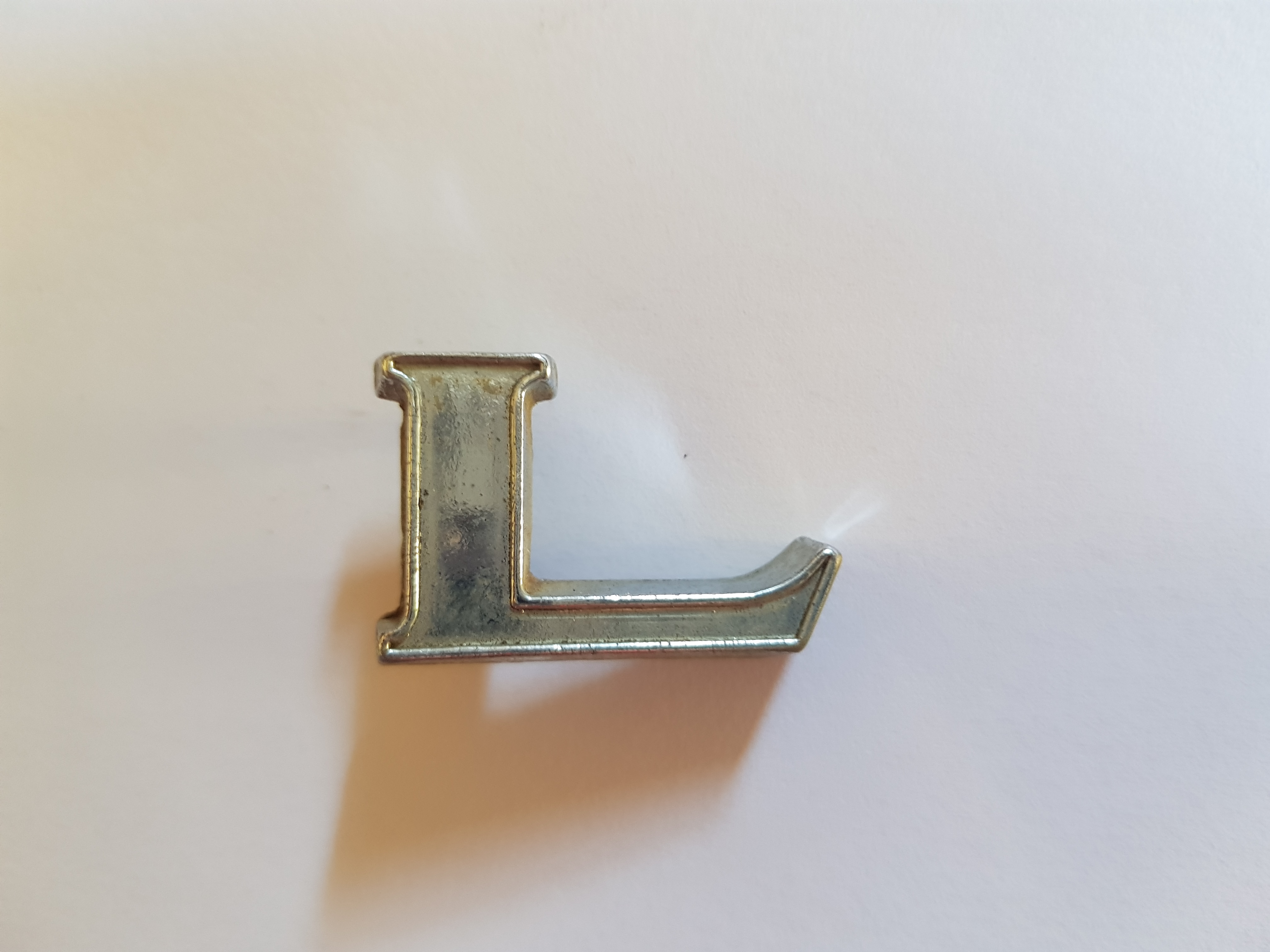 'L' Boot Letter Badge, Salvaged