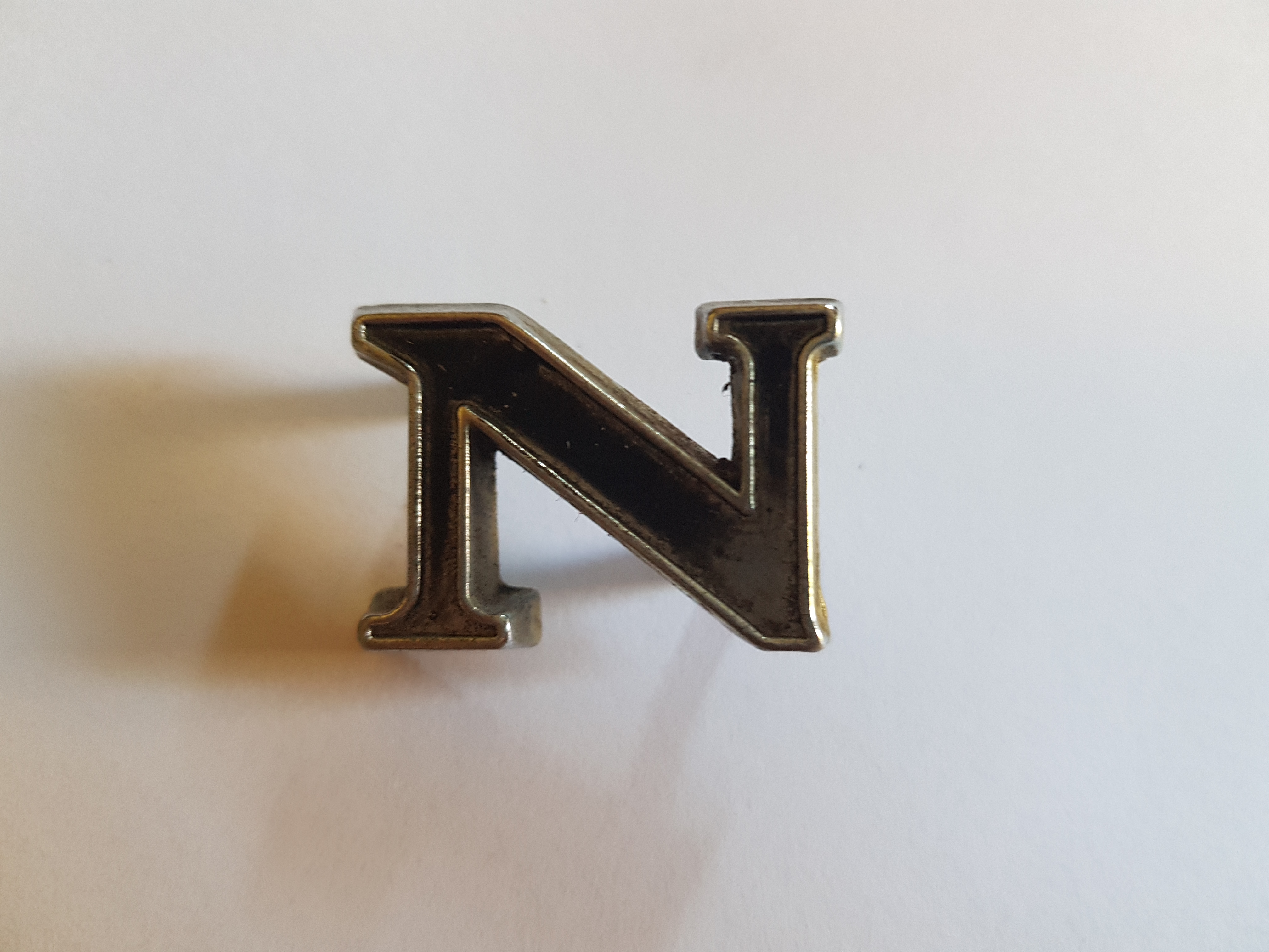 'N' Boot Letter Badge, Salvaged